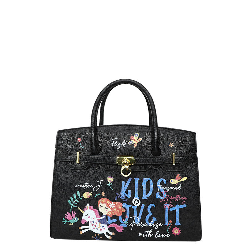 Large capacity graffiti fashion handbag