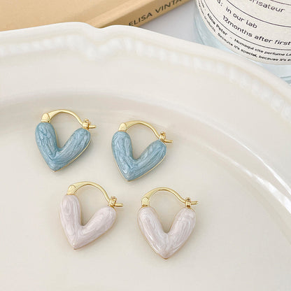 Love shaped earrings female explosion