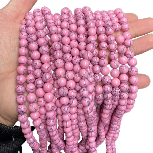 Synthetic pink turquoise beads loose beads