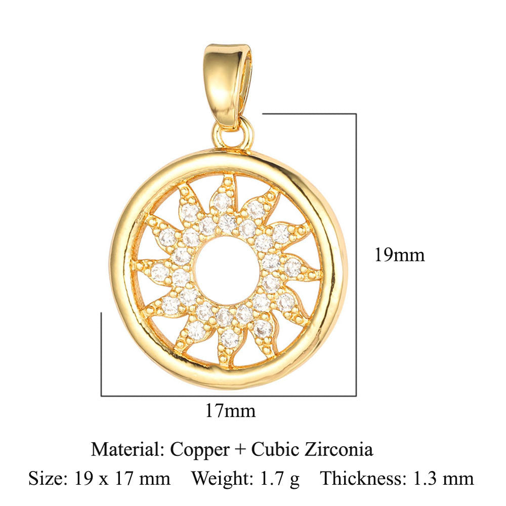 Sun Moon Star Universe Copper Zircon Pendant