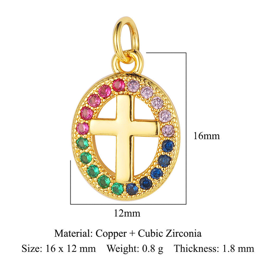 Virgin of the Cross Copper Zircon Pendant