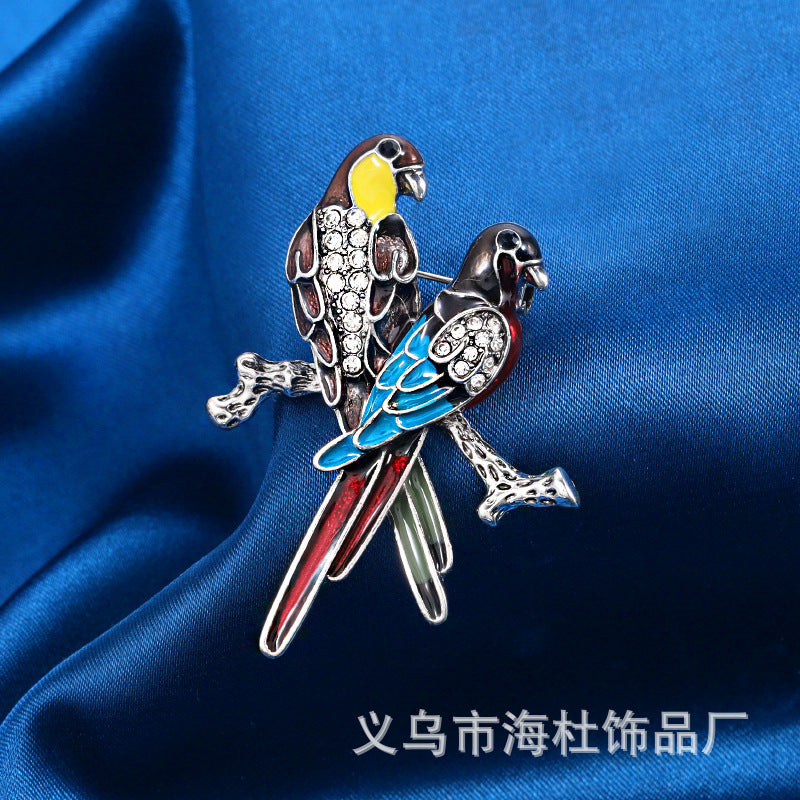 Alloy Oil Color Bird Brooch