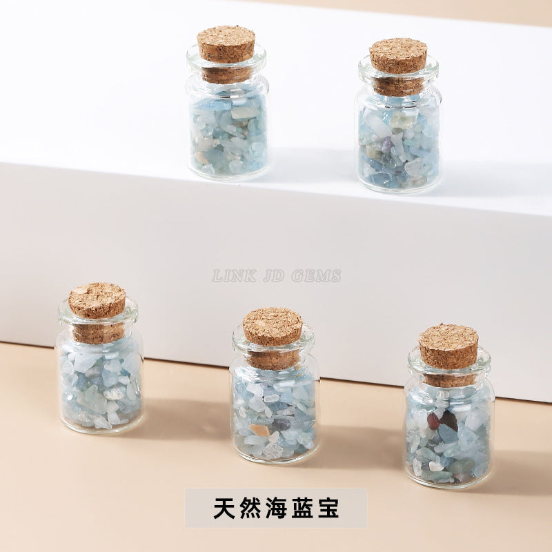 Natural crystal gravel wishing bottle