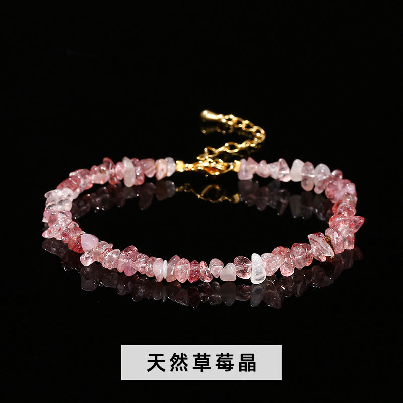 Natural powder crystal gravel bracelet