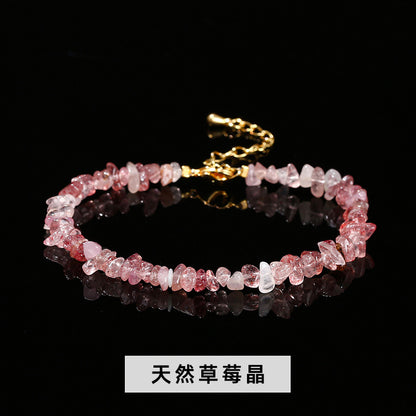 Natural powder crystal gravel bracelet