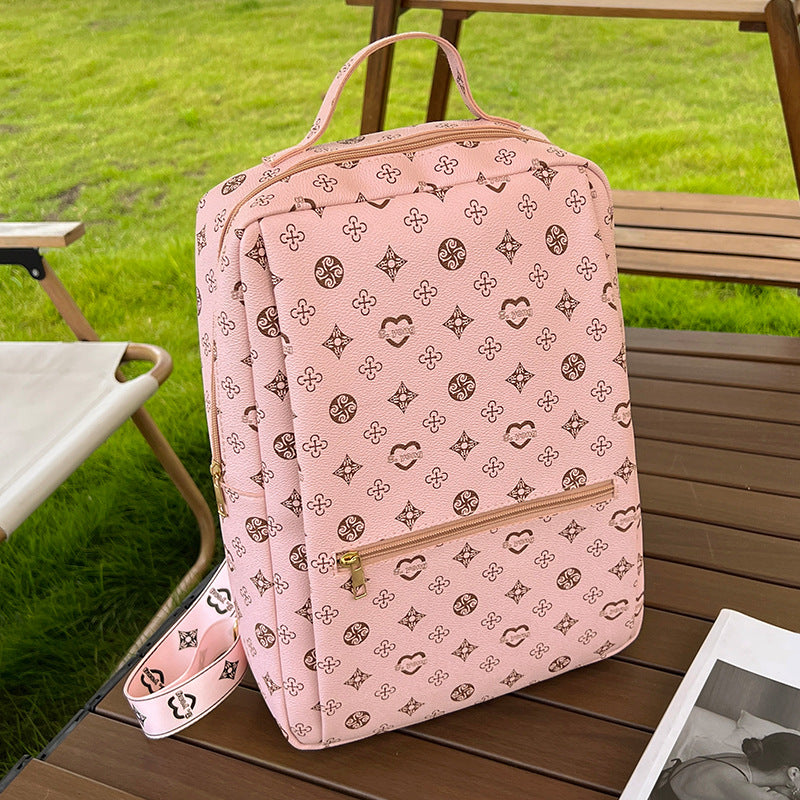 Printed backpack schoolbag