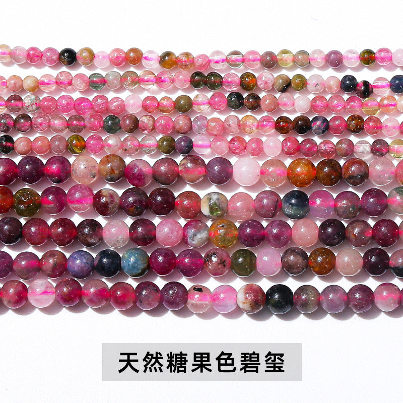 3Mm natural jade round beads garnet powder crystal loose beads