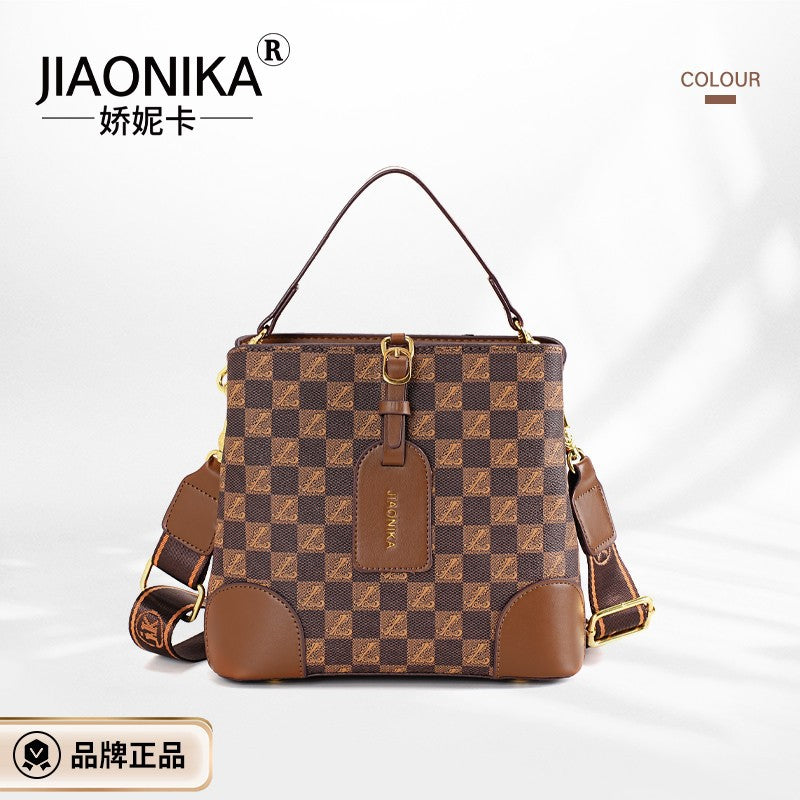 Women's retro fashion portable bucket bag