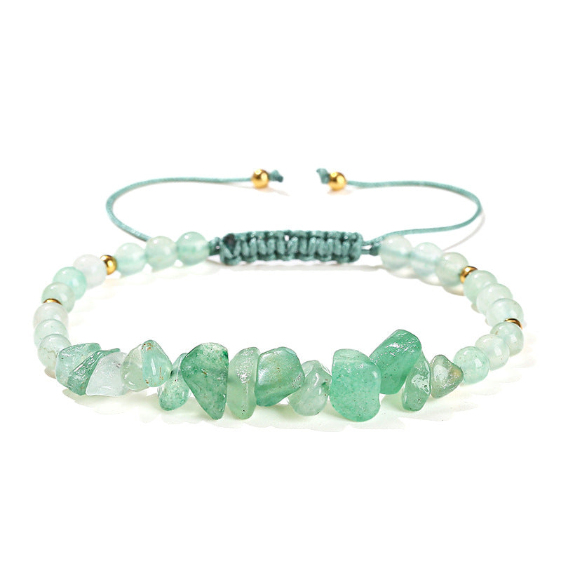 Natural green Dongling gravel woven bracelet