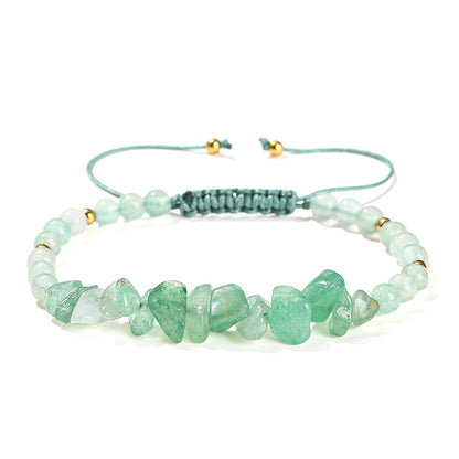 Natural green Dongling gravel woven bracelet