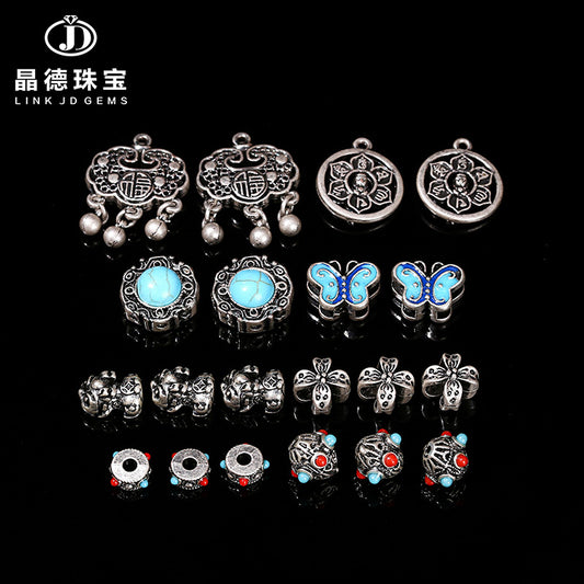 Alloy plated real antique silver accessories DIY hand