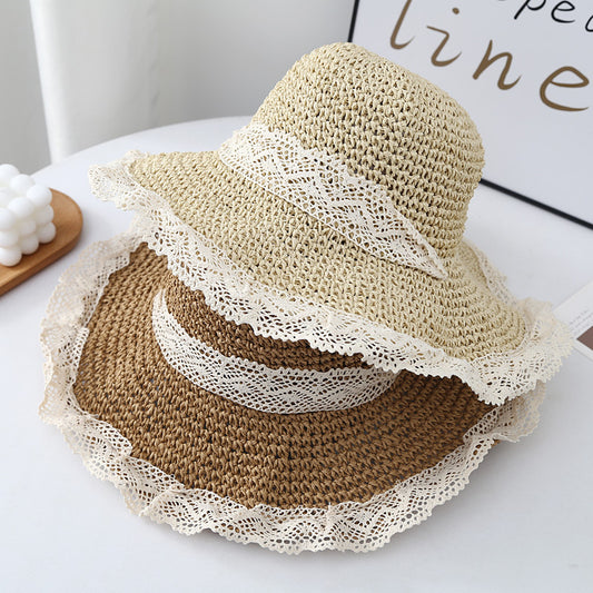 Trend Vacation Wide Brim Hat Women's Korean Summer Lace