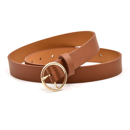 Women's Alloy Round Buckle Belt Versatile