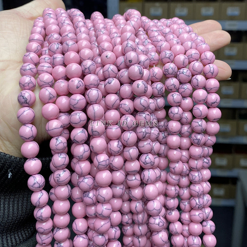 Synthetic pink turquoise beads loose beads