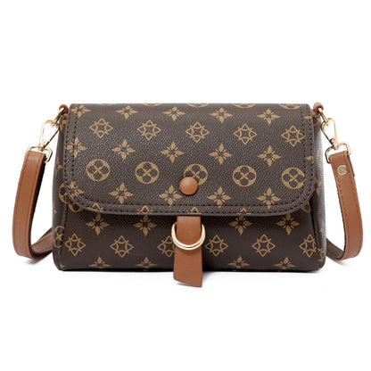 Printed letter shoulder messenger bag