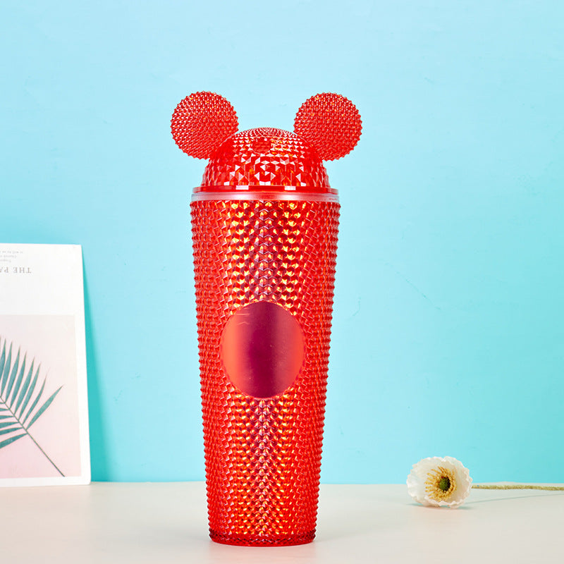 Mickey Durian Cup Diamond Plastic Straw Cup