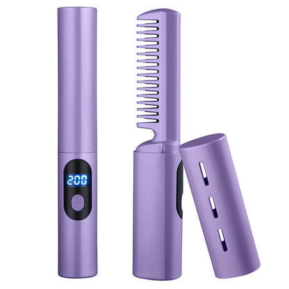 LCD charging straight hair comb ceramic heating