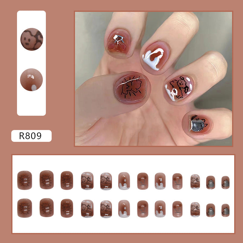 Fall Sweet Cute Wearable Fake Nails