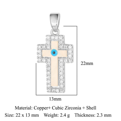 3 pcs/bag, Blessed Virgin Sun Eye Copper Zircon Pendant.