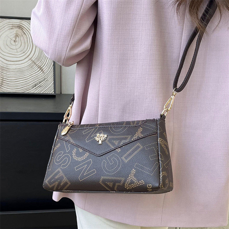 Letter Versatile Shoulder Small Square Bag