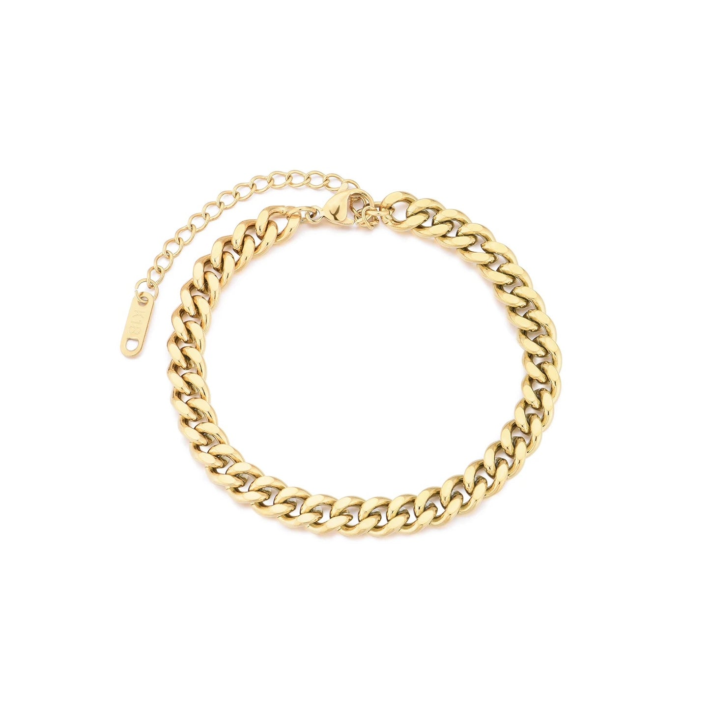 6mm Cuban chain ladies bracelet