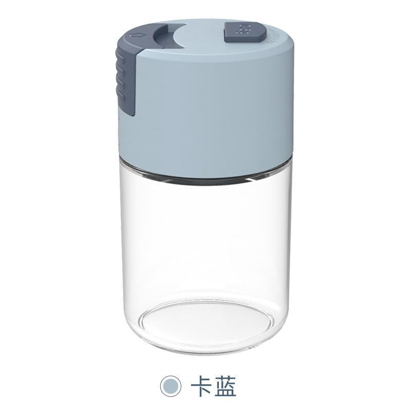 Press Salt Container, Measuring Salt Shaker, Glass Spice Jar