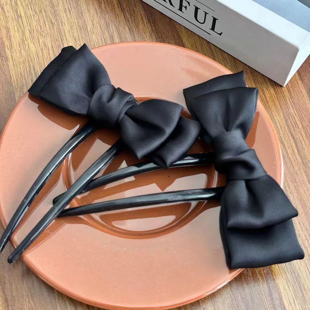 Fabric bow U-shaped hairpin