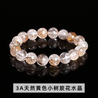 Pulsera de cristal con flor de eucalipto natural de pequeño tamaño 