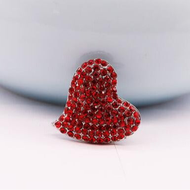 Red Heart Brooch Alloy Diamonds