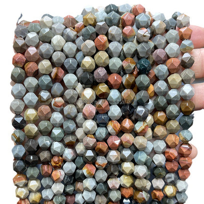 Natural marine stone rhombus beads loose beads