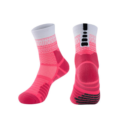 Mid-Length Basketball Socks Thick Gradient Color