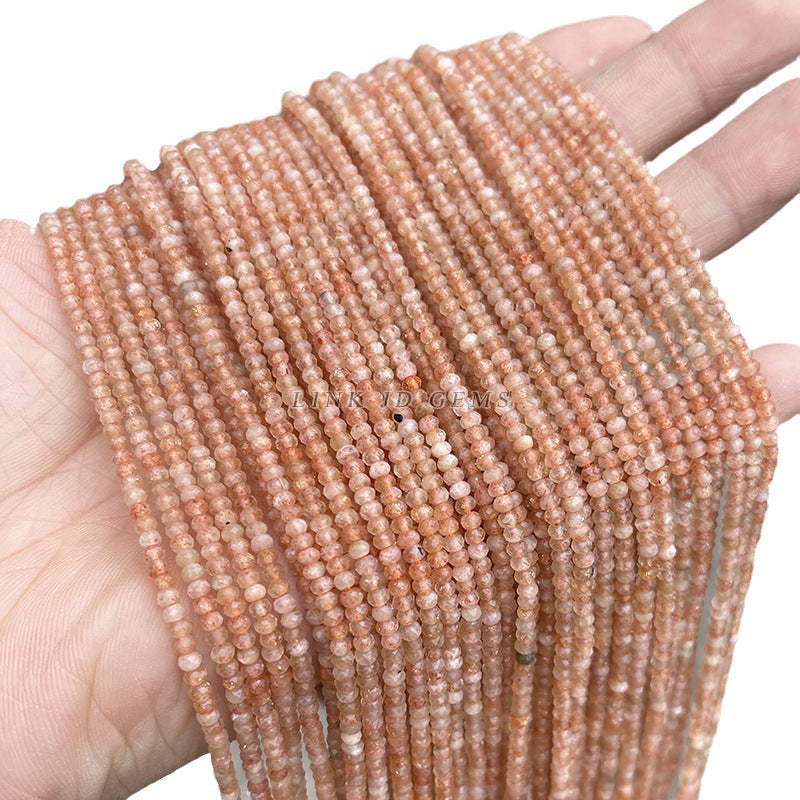 2 * 3Mm natural golden sunstone cut abacus beads