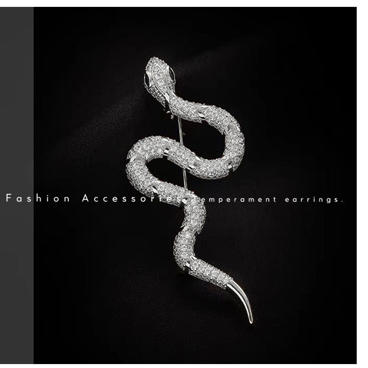 Zircon Snake Brooch