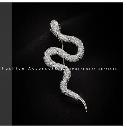 Zircon Snake Brooch