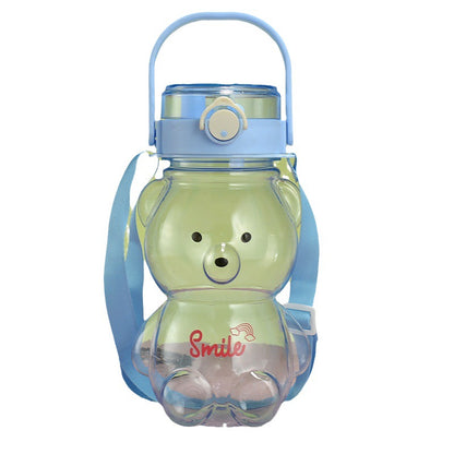 Bear Dual-Drink Plastic Bottle with Strap