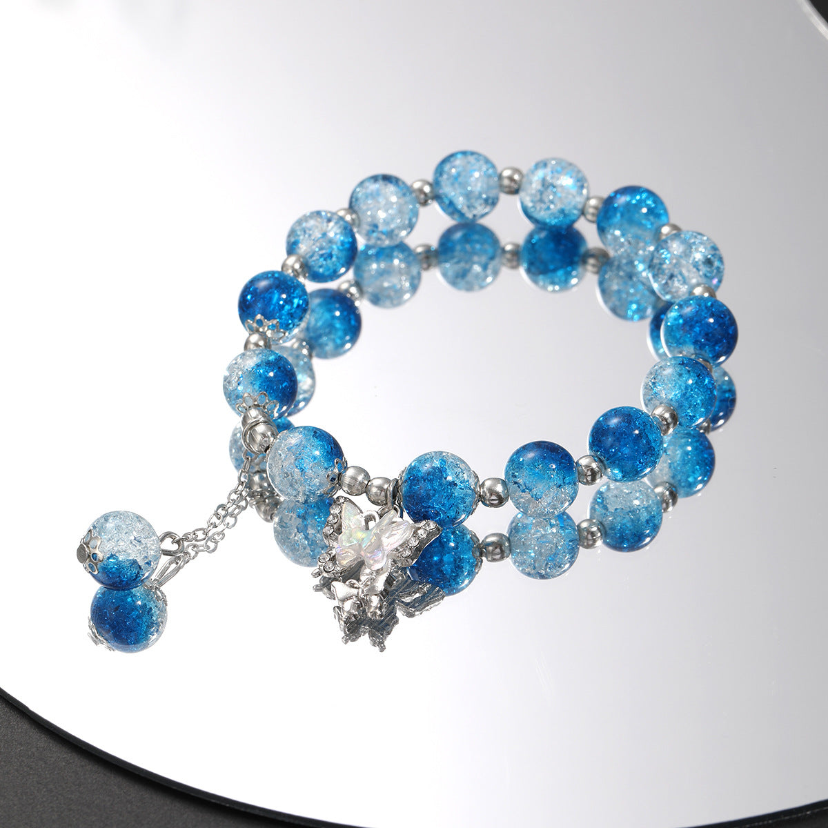 Glass Bead Butterfly Bracelet