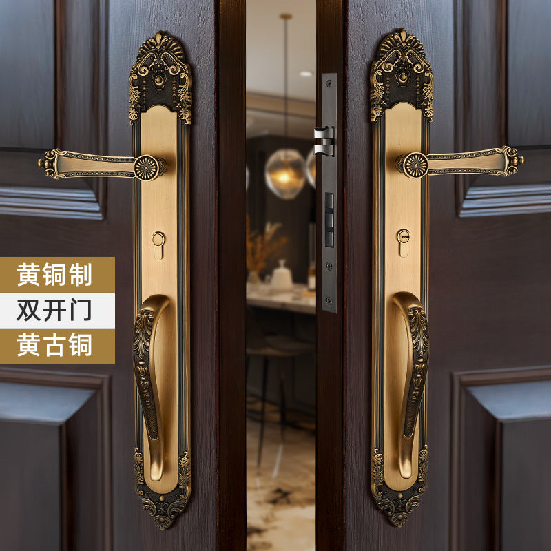 Chinese all-copper double-opening door lock