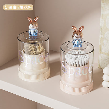 Cartoon Rabbit Transparent Toothpick Holder