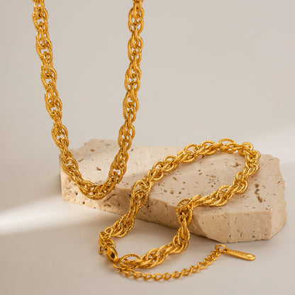 Double loop braided chain bracelet