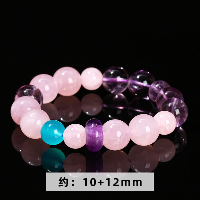 7A Natural Ice Transparent Amethyst Horse Powder Crystal Mixed String Bracelet