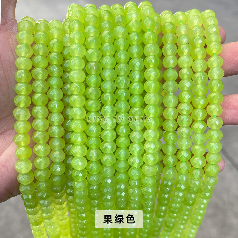 5 * 8Mm high quality colorful chalcedony cut abacus beads loose beads