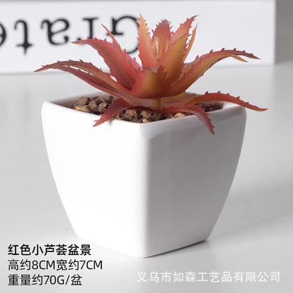 Simulation of succulent plastic bonsai artificial flowers combination