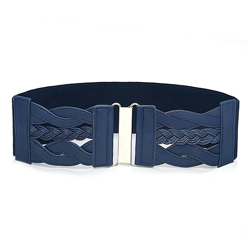 Wide belt with waist seal, black.