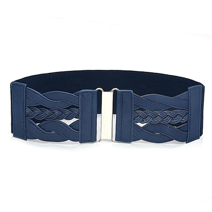 Wide belt with waist seal, black.