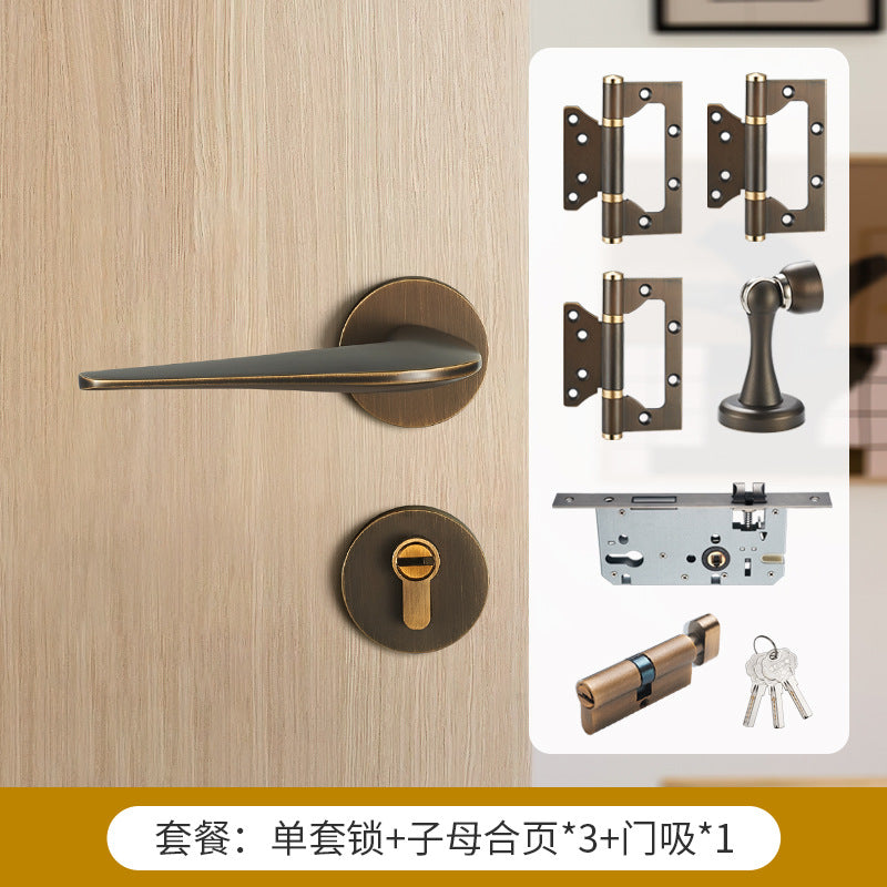 Gold silent brass door lock