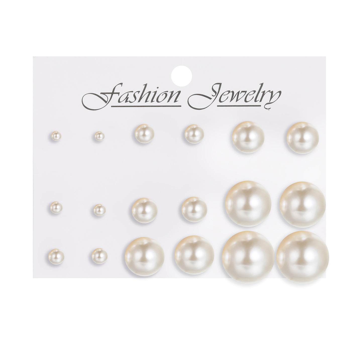 Set of 12 pairs of imitation pearl earrings