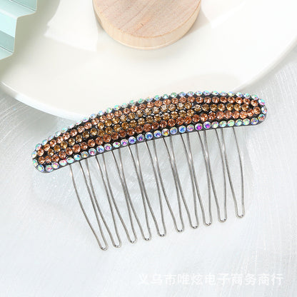 Acrylic rhinestone color pressure hair plug comb hairpin