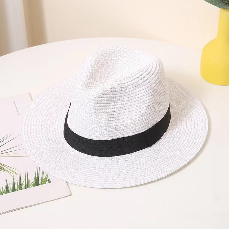 Sombrero de playa de ala ancha de paja con protección solar de verano unisex Panamá 