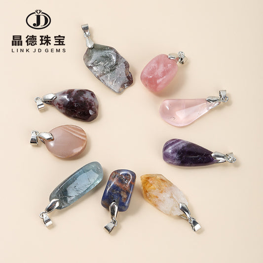 Crystal irregular rough stone pendant