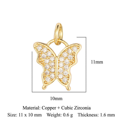 Copper zircon DIY animal necklace bracelet pendant